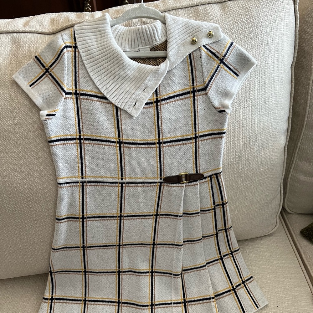 Janie and Jack Black and Gold Plaid Dress